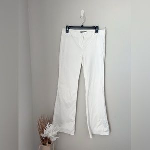 New- Theory Womens White Cotton Mid Rise Wide Leg Chino Pants Sz 8